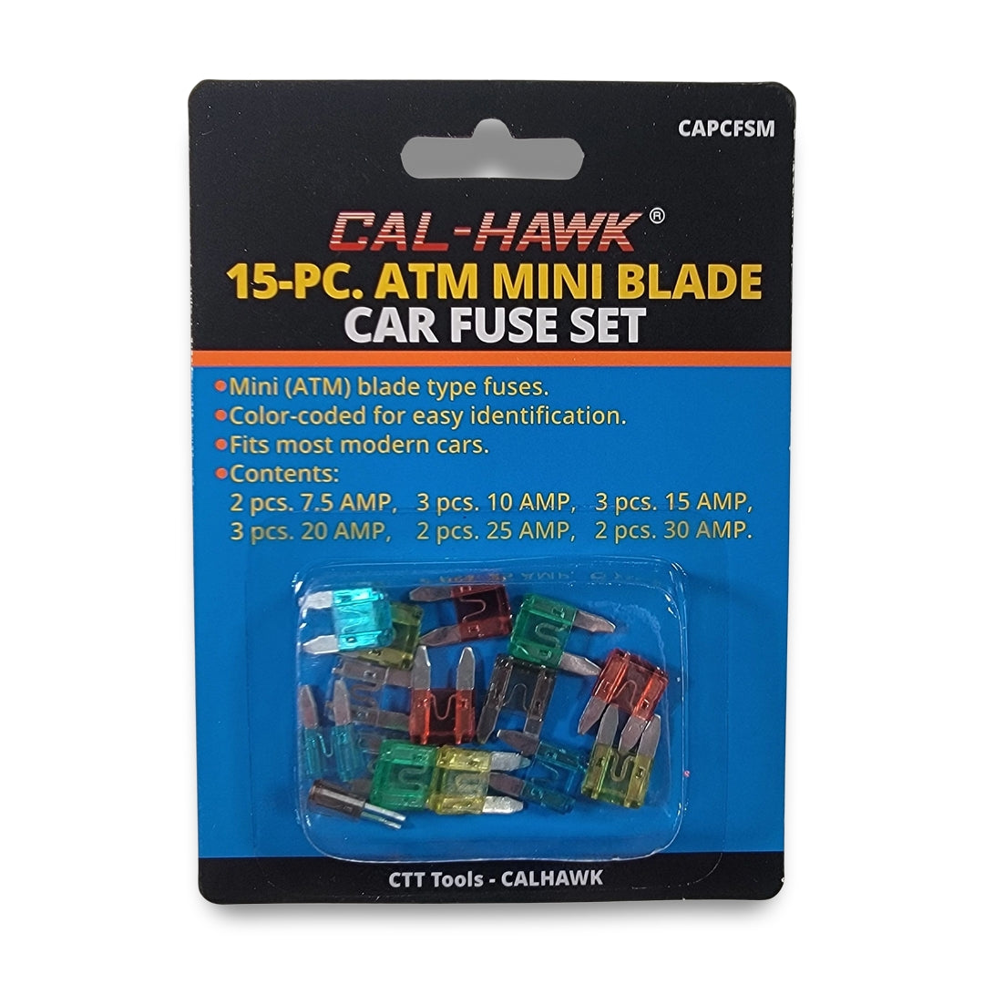 15pc ATM mini blade car fuse set