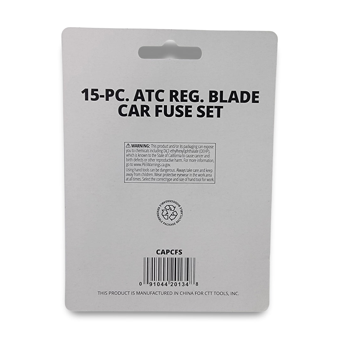 15pc atc regular blade car fuse set