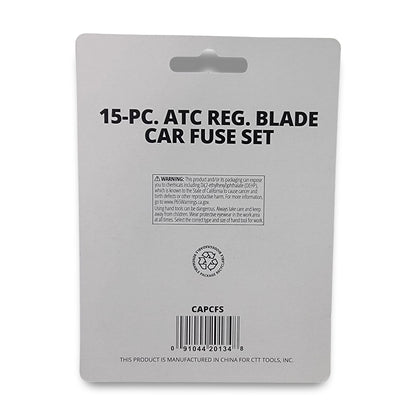 15pc atc regular blade car fuse set