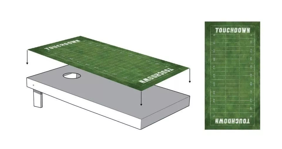 Cornhole Decals-Football Field 2' x 4'