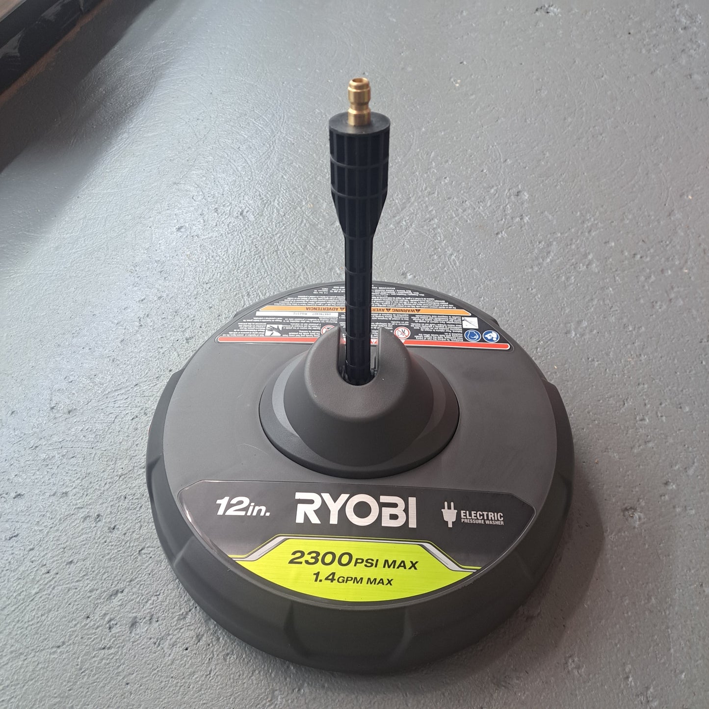 Ryo 12 in. 2000 psi 1.4 gpm quick connect surface cleaner for electric pressure washers 2300 psi