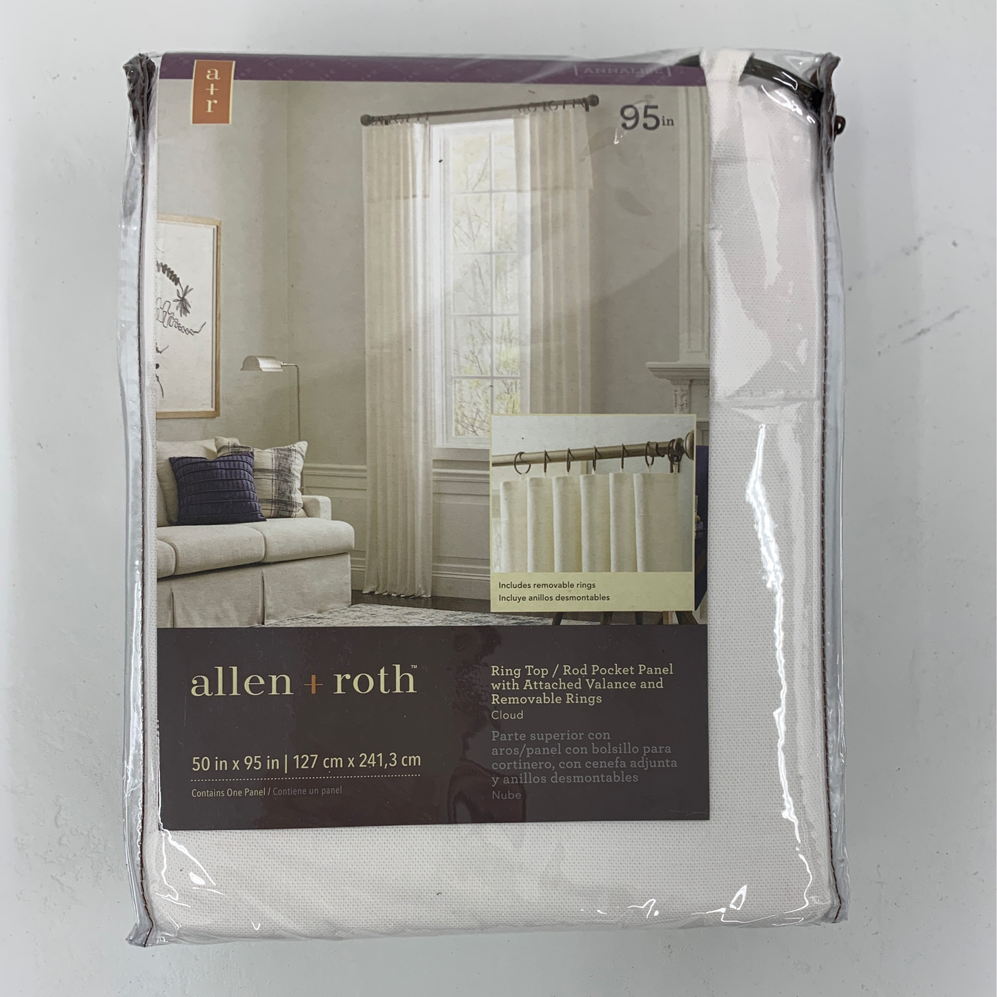 Allen+ Roth 50"x 95" Cloud Color Curtains