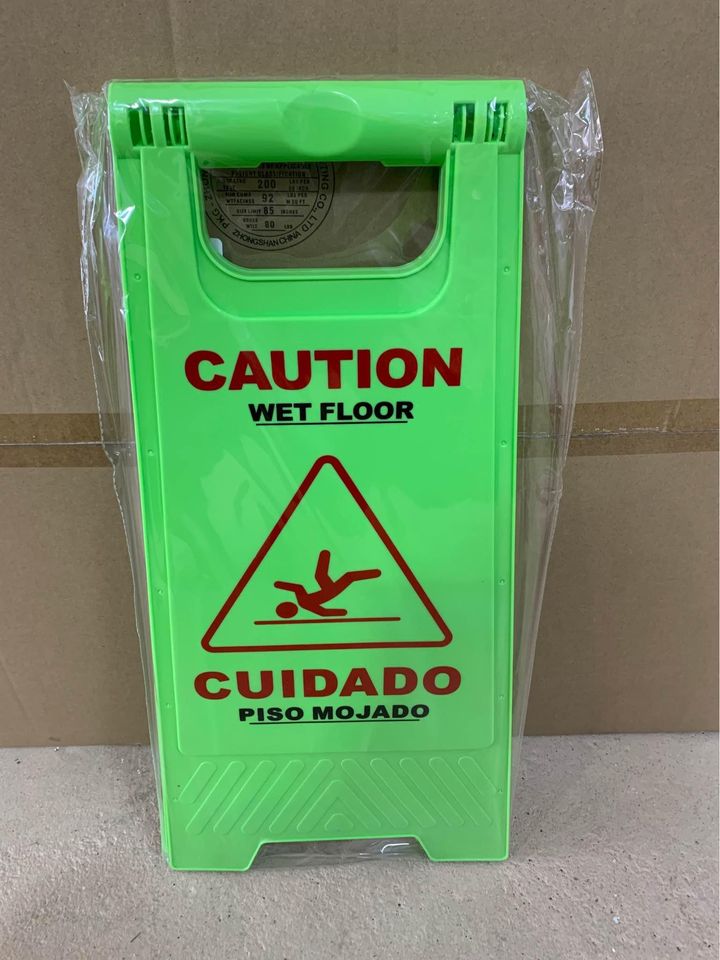 Green "Caution Wet Floor" Signs