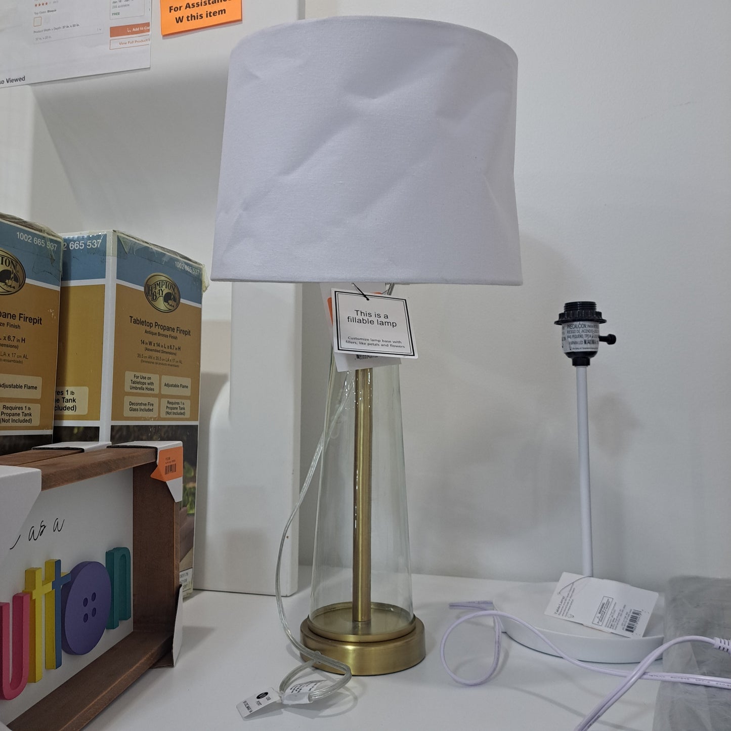 Fillable table lamp