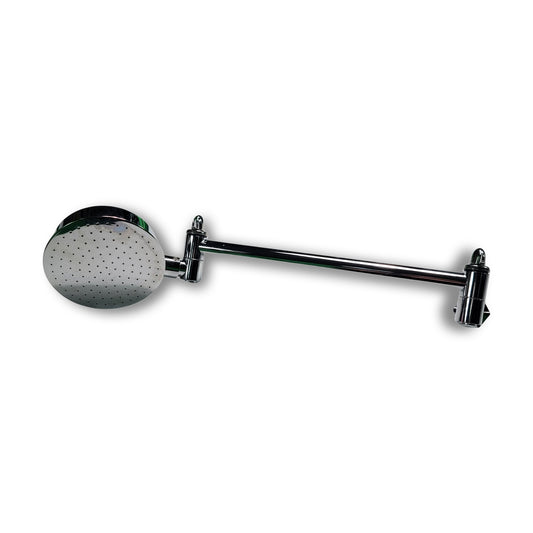 All Directional Shower Head featuring a wall-mounted design with a round spray face and a chrome finish.