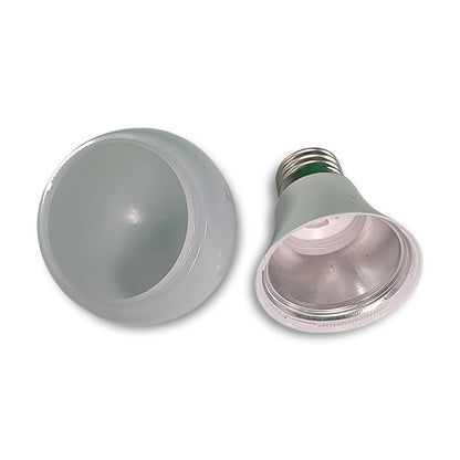 Two realistic stash hide light bulbs: one positioned upright and the other lying on its side, both featuring frosted glass and metallic bases.