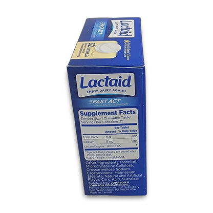 Lactaid Lactase enzyme supplement