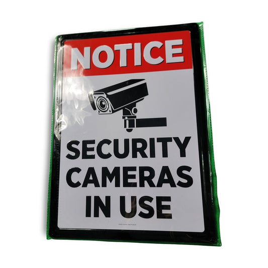 Notice security cameras in use tin sign